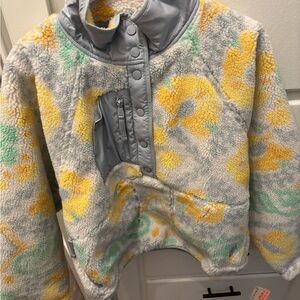 Free People hit the slopes fleece Jacket - Yellow and Green